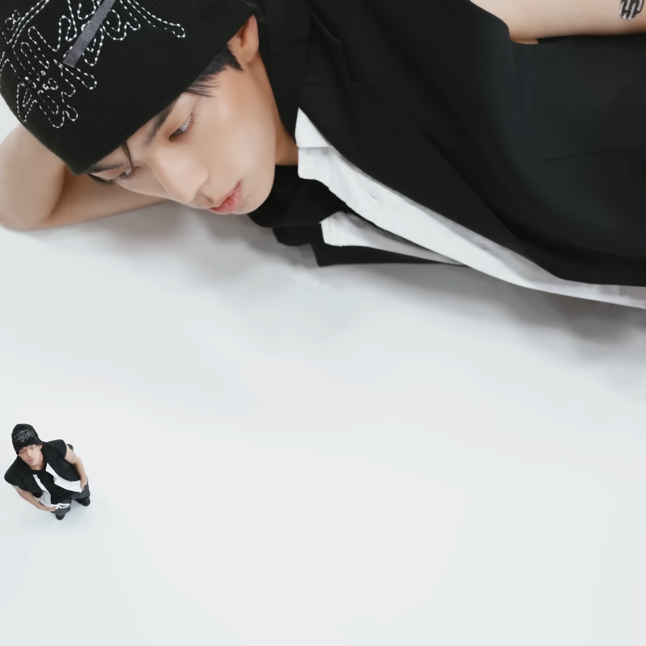 Stussy Skullcap Basic Logo Stitch Black 착용 스타일 - 4
