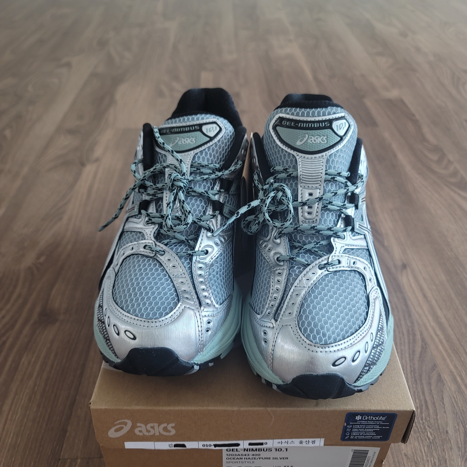 Asics Gel-Nimbus 10.1 Ocean Haze Pure Silver 착용 스타일 - 2