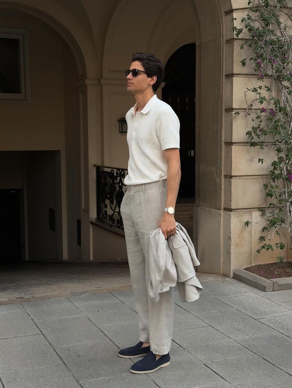 AMI de Coeur Polo Shirt Black, AMI de Coeur Polo Shirt White 착용 스타일 - 4