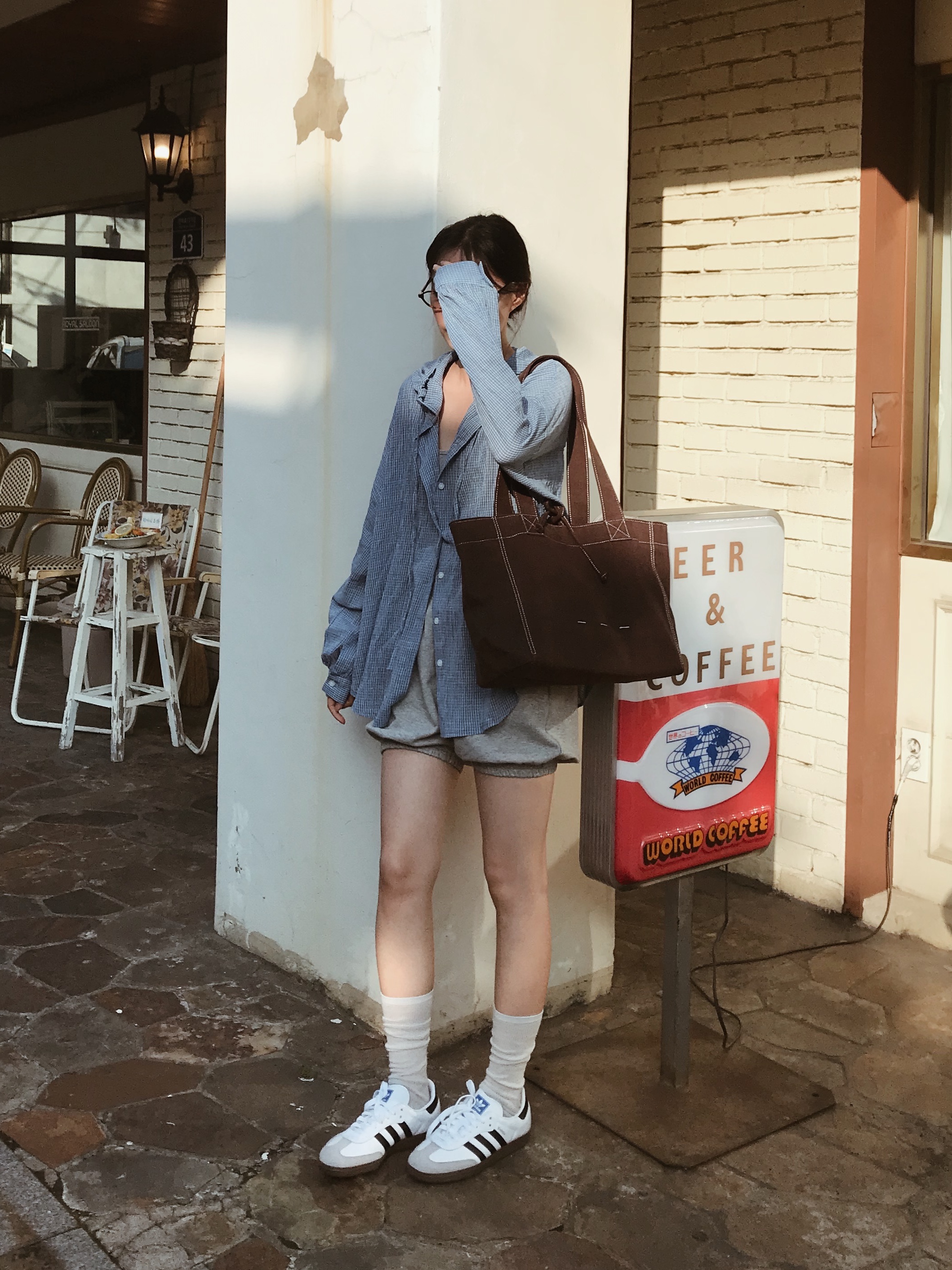 Adidas Samba OG Cloud White 착용 스타일