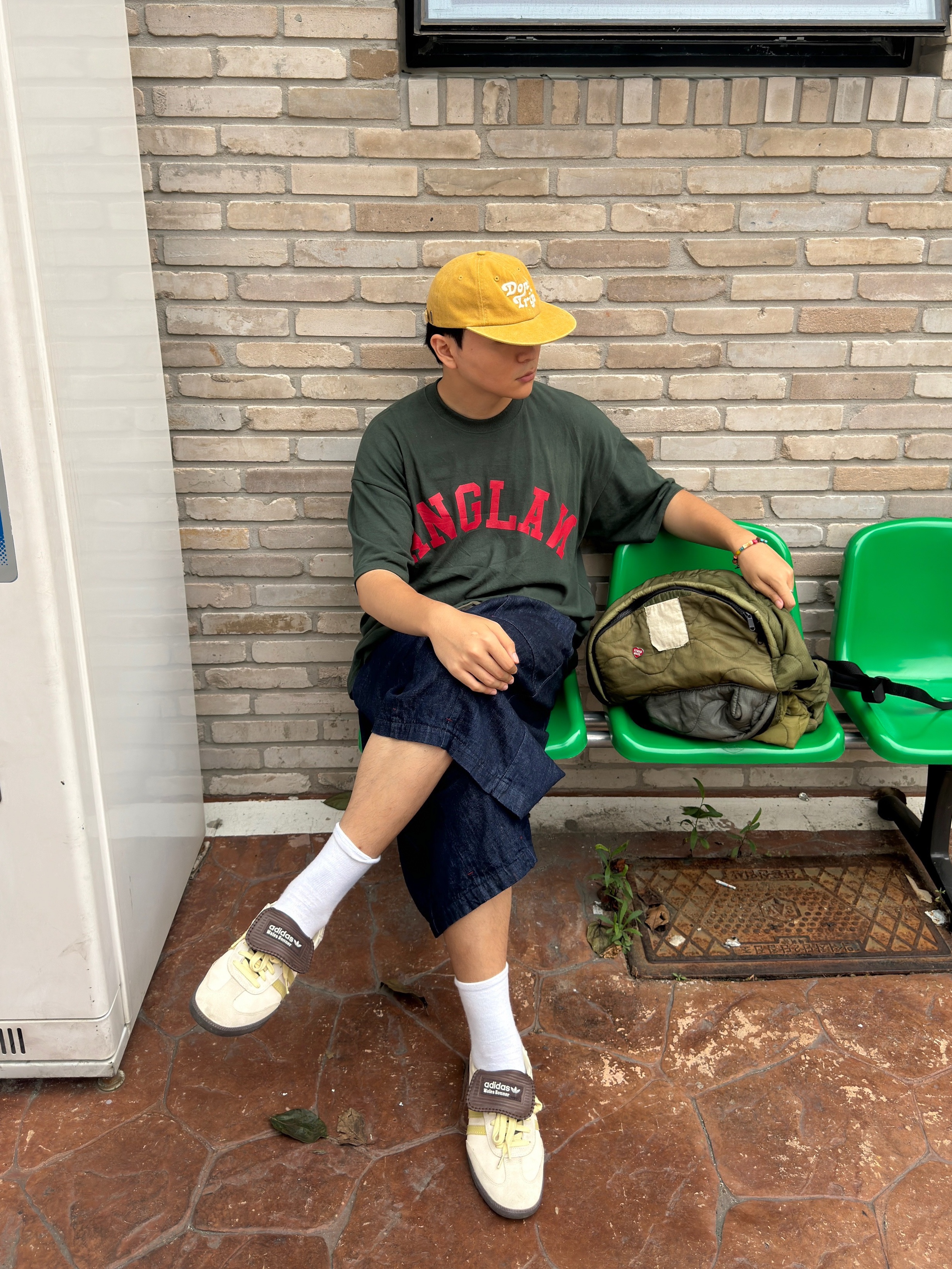 Free & Easy Don't Trip Washed Hat Mustard 착용 스타일 - 6