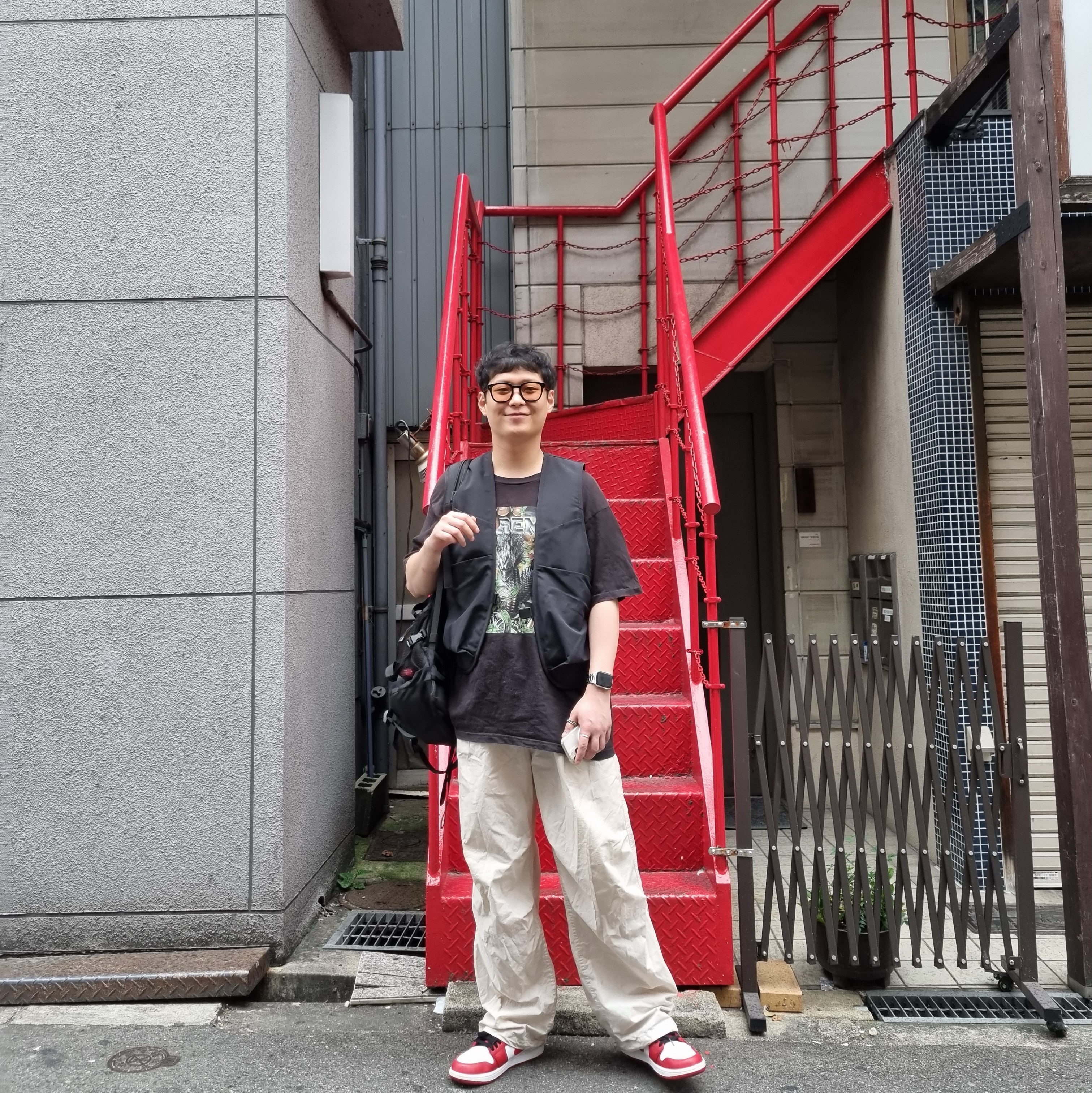 (W) Jordan 1 Low White Gym Red 착용 스타일 - 2