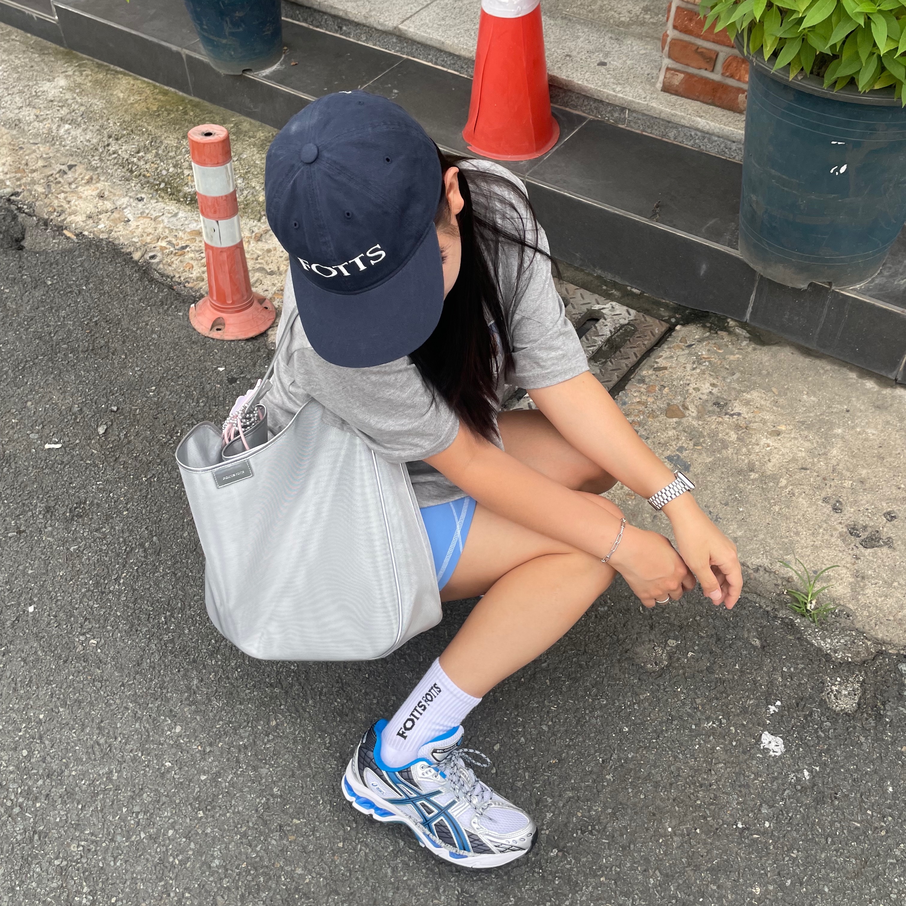 Asics Gel-Nimbus 10.1 White Directoire Blue 착용 스타일 - 2