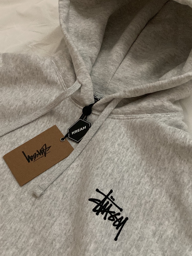 Stussy Basic Stussy Hoodie Ash Heather 착용 스타일