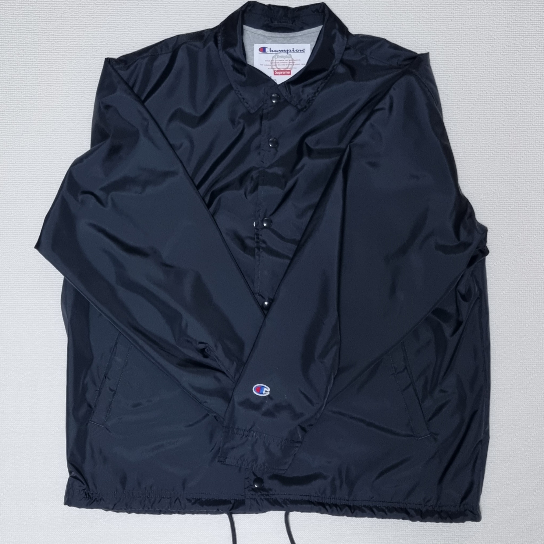 Supreme x Champion Coaches Jacket Black - 24SS 착용 스타일 - 1