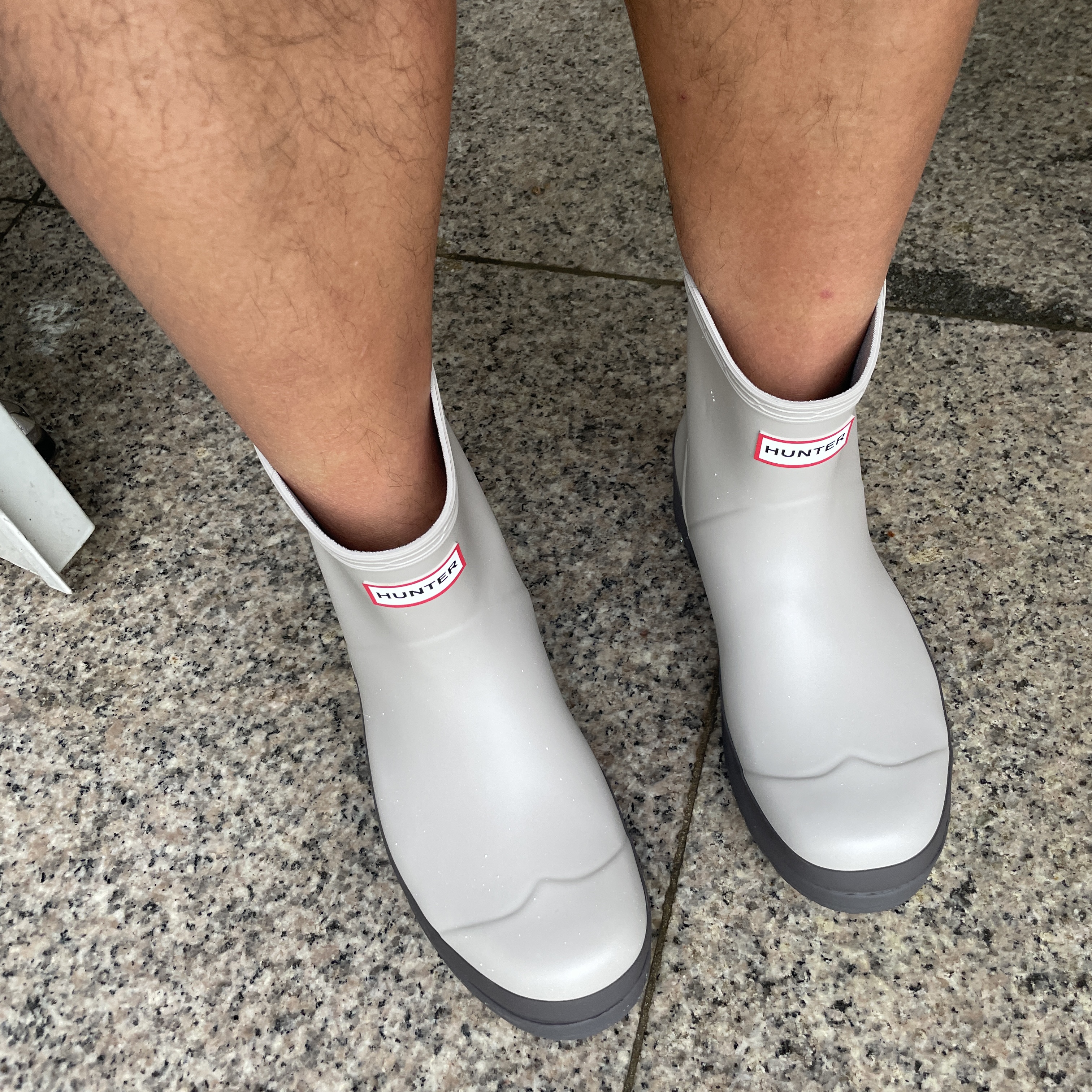 Hunter Play Short Wellington Boots Steall Seep 착용 스타일 - 1