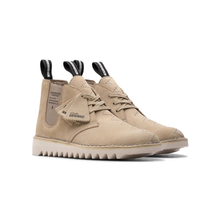 Clarks x Neighborhood Wallabe Black, Clarks x Neighborhood Desert Boot Beige 착용 스타일 - 4