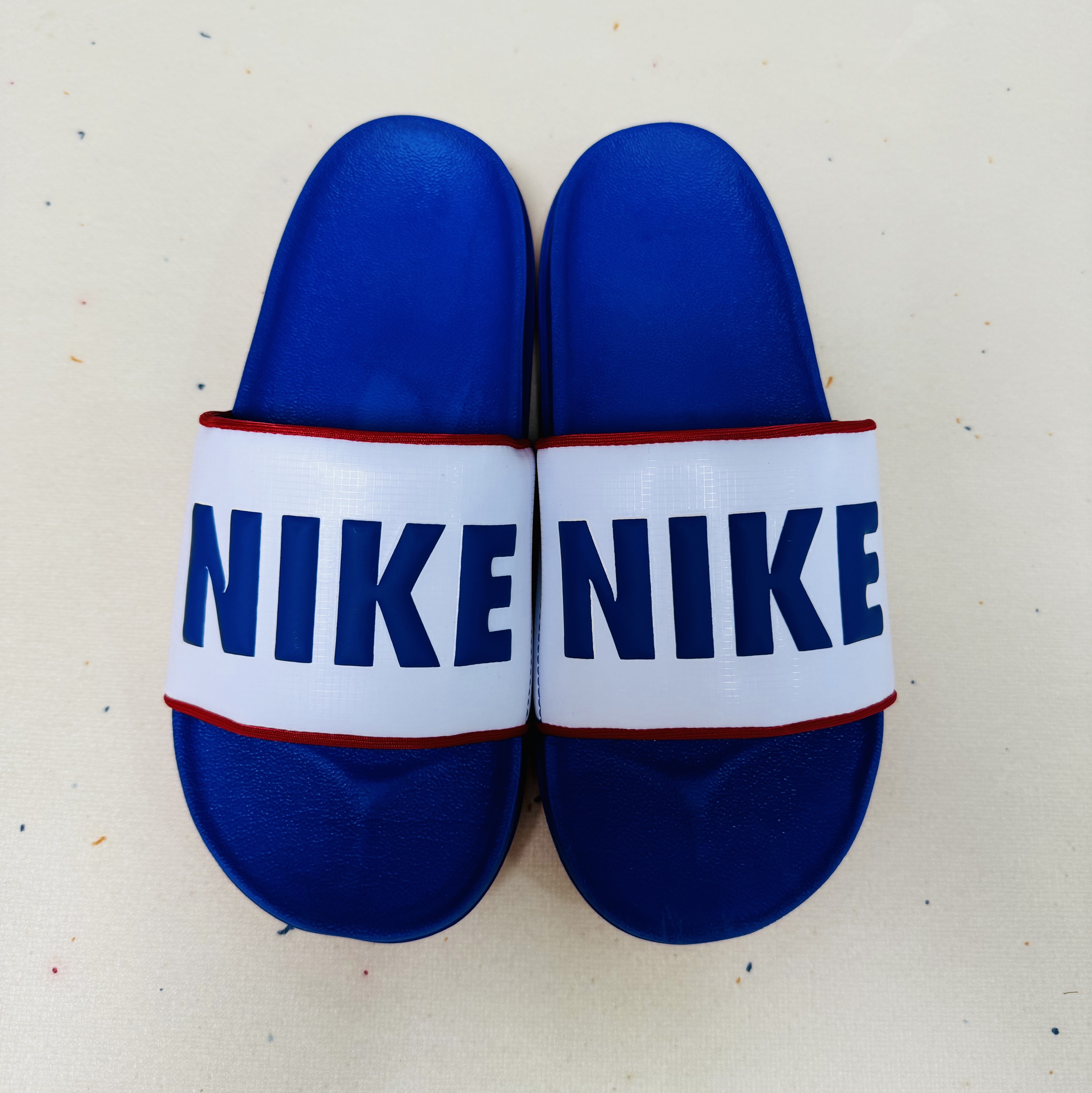 Nike Offcourt Slide White Game Royal 착용 스타일 - 3