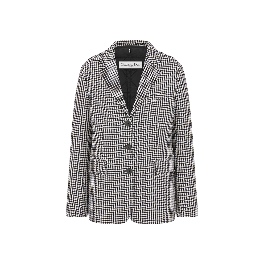 (W) Dior 2-In-1 Jacket Black White Houndstooth Wool 상세 이미지 1