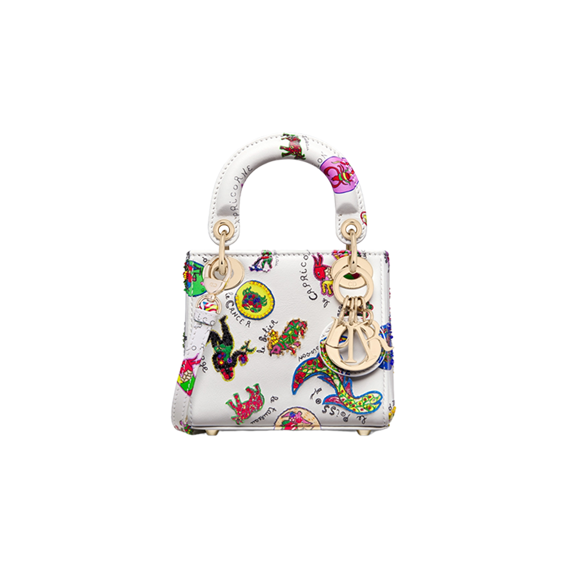 Dior Lady Micro Bag White Multicolor Dragon Zodiac Print Embroidery 상세 이미지 1