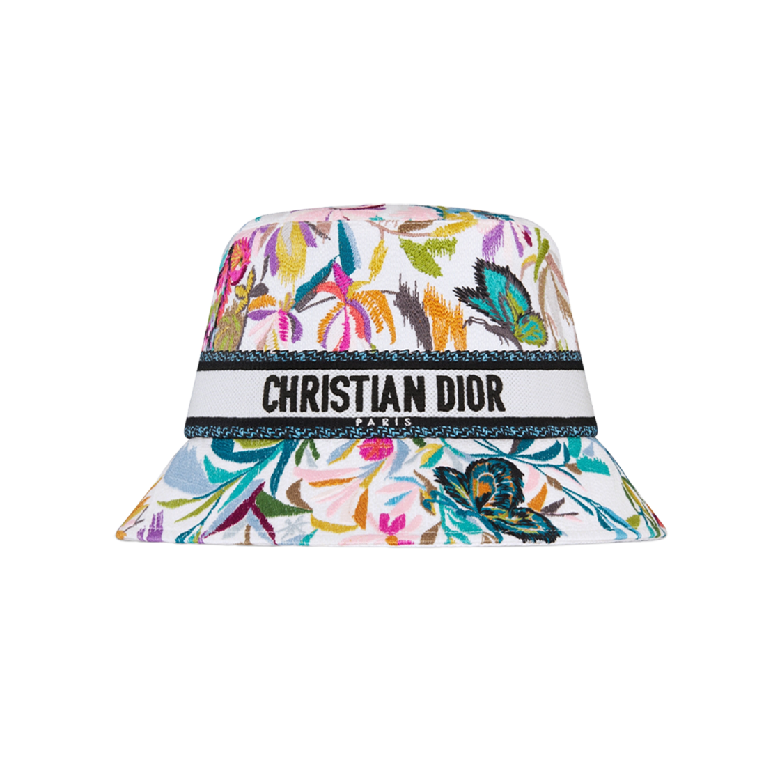 (W) Dior D-Bobby Toile De Jouy Fantastica Small Brim Bucket Hat White Multicolor 상세 이미지 2