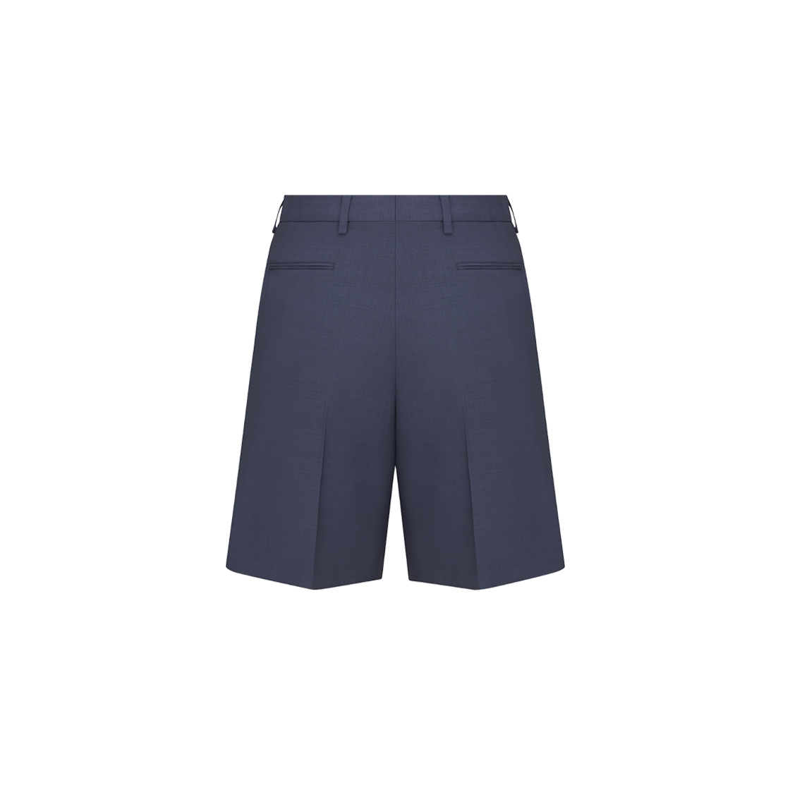 Dior Pleated Bermuda Shorts Blue Gray Textured Extra Fine Wool 상세 이미지 2