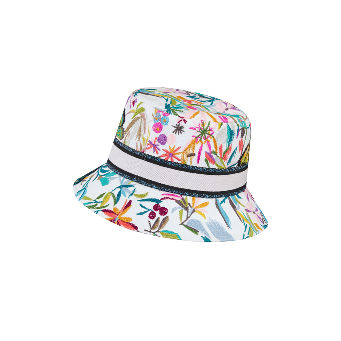 (W) Dior D-Bobby Toile De Jouy Fantastica Small Brim Bucket Hat White Multicolor 상세 이미지 3