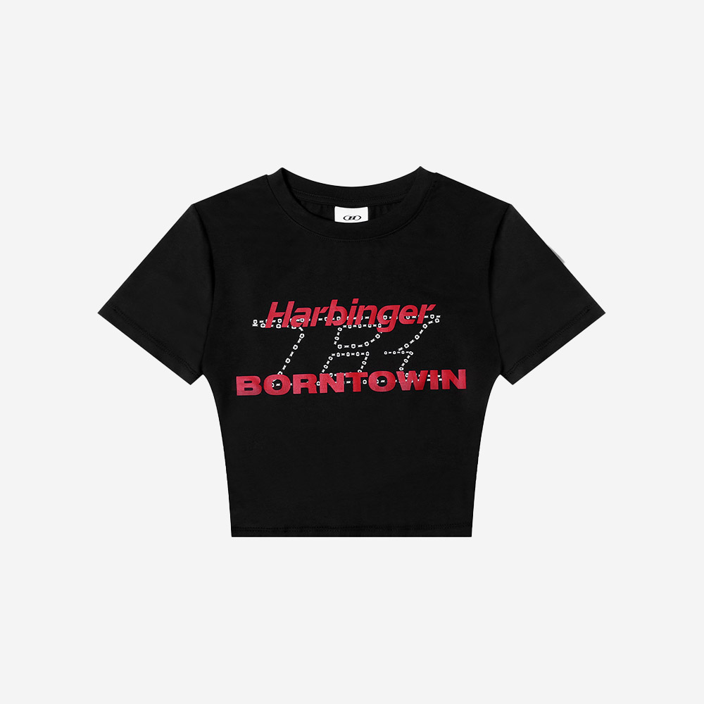본투윈B X H 크롭 티셔츠 블랙(BORN TO WINB X H Crop T-Shirts Black) - 2