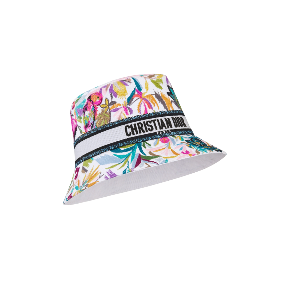 (W) Dior D-Bobby Toile De Jouy Fantastica Small Brim Bucket Hat White Multicolor 상세 이미지 1