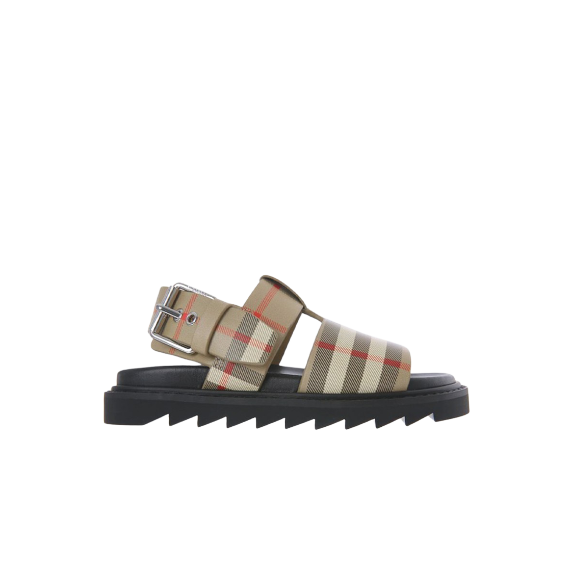 (키즈) 버버리 빈티지 체크 버클 스트랩 레더 샌들 아카이브 베이지((Kids) Burberry Vintage Check Buckle Strap Leather Sandal Archive Beige) - 1