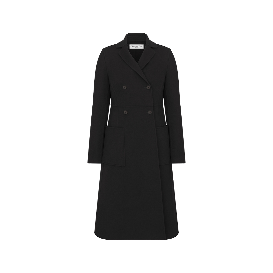 (W) Dior Coat Black Double Sided Virgin Wool Cashmere 상세 이미지 1