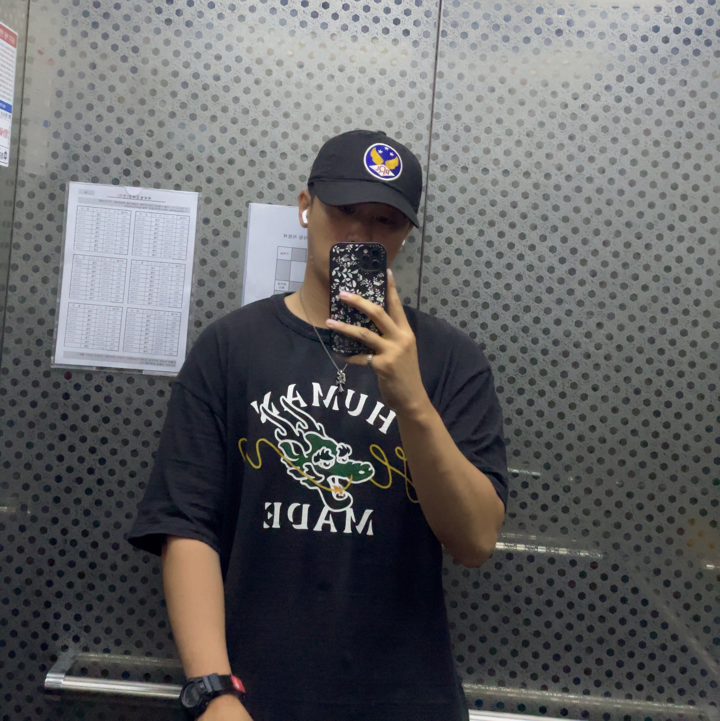 Human Made Graphic T-Shirt #01 Black 착용 스타일