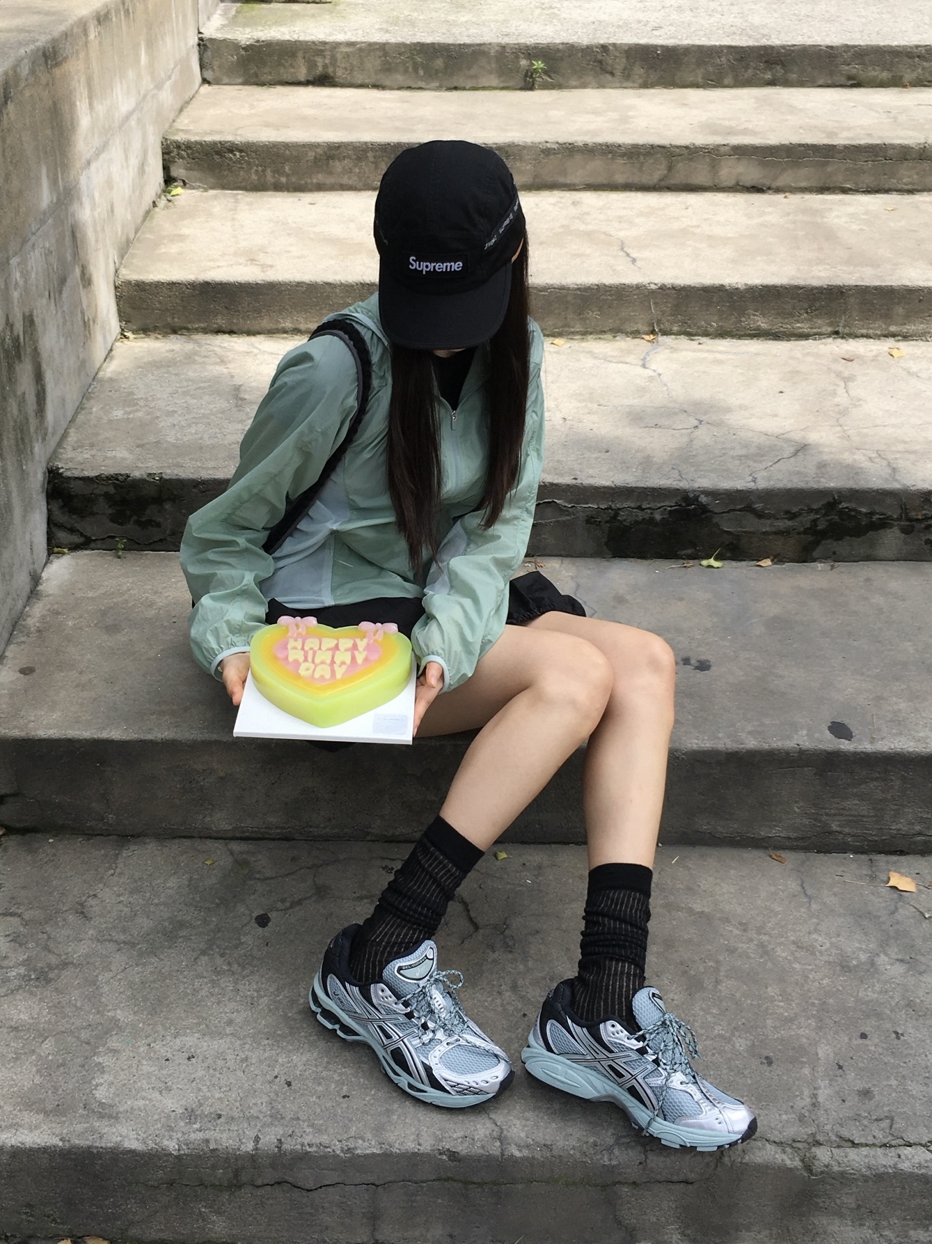 Asics Gel-Nimbus 10.1 Ocean Haze Pure Silver, Sansan Gear Crosshair Mesh Jacket Light Green - 24SS 착용 스타일