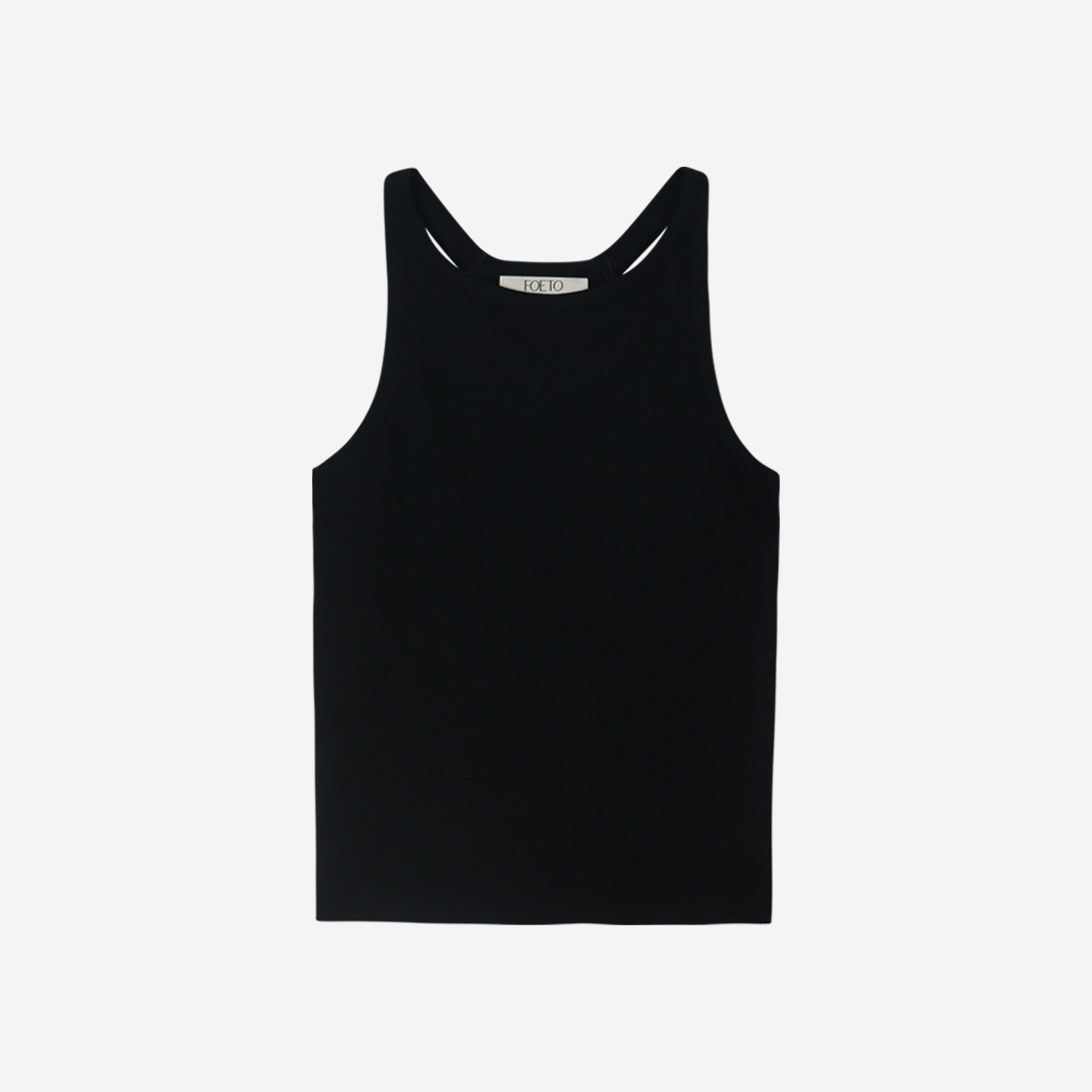 FOETO_132 FOETO Lace Halter Neck Sleeveless Black