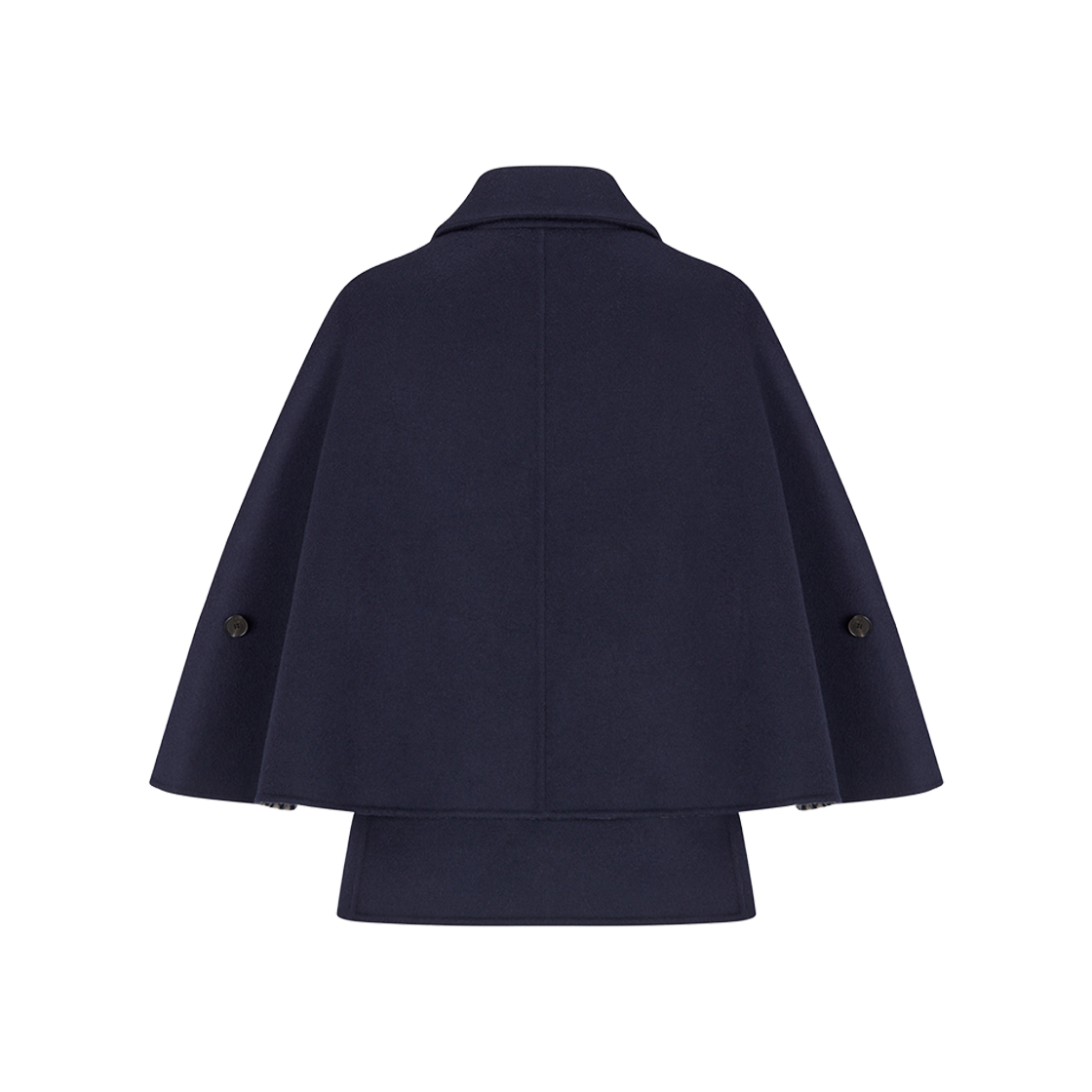 (W) Dior Cape-Effect Peacoat Navy Blue Double Sided Virgin Wool Silk Oblique Interior 상세 이미지 2