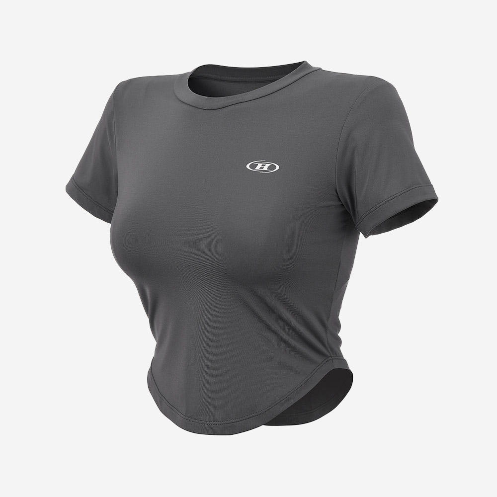 본투윈 퀵 드라이 심볼 B 크롭 티셔츠 차콜(BORN TO WIN Quick Dry Symbol B Crop T-Shirts Charcoal) - 2