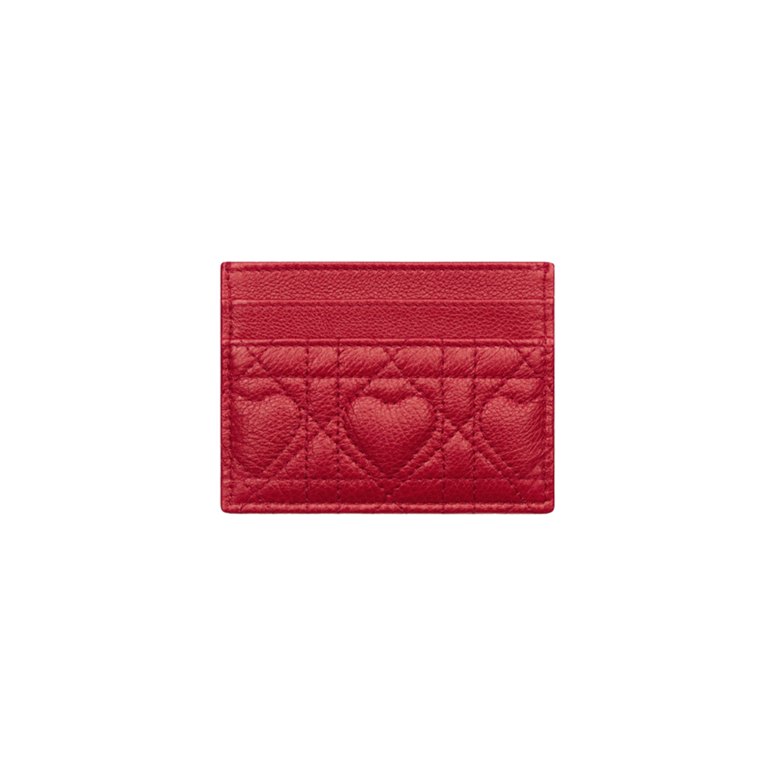 Dior Caro Five-Slot Card Holder Amaryllis Red Heart Motif 상세 이미지 3