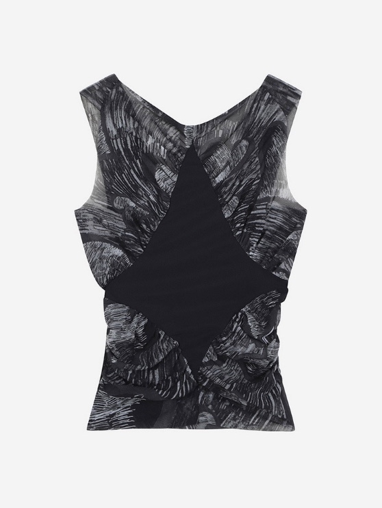 Paula Canovas Del Vas Women Diamond Mesh Top Black Black 착용 스타일 - 3