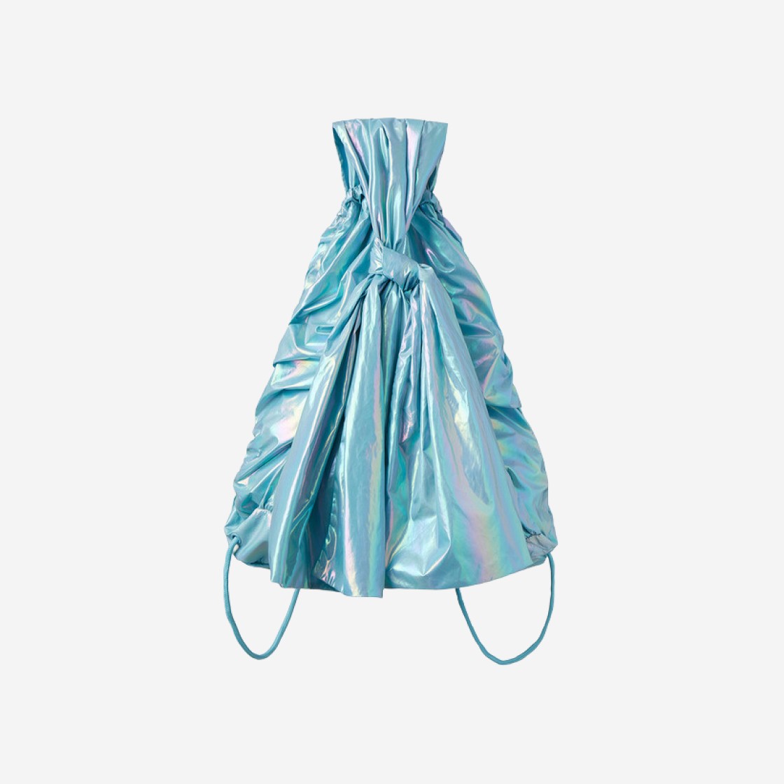 Open Yy Metallic Knotted Drawstring Bag Sky Blue 상세 이미지 1