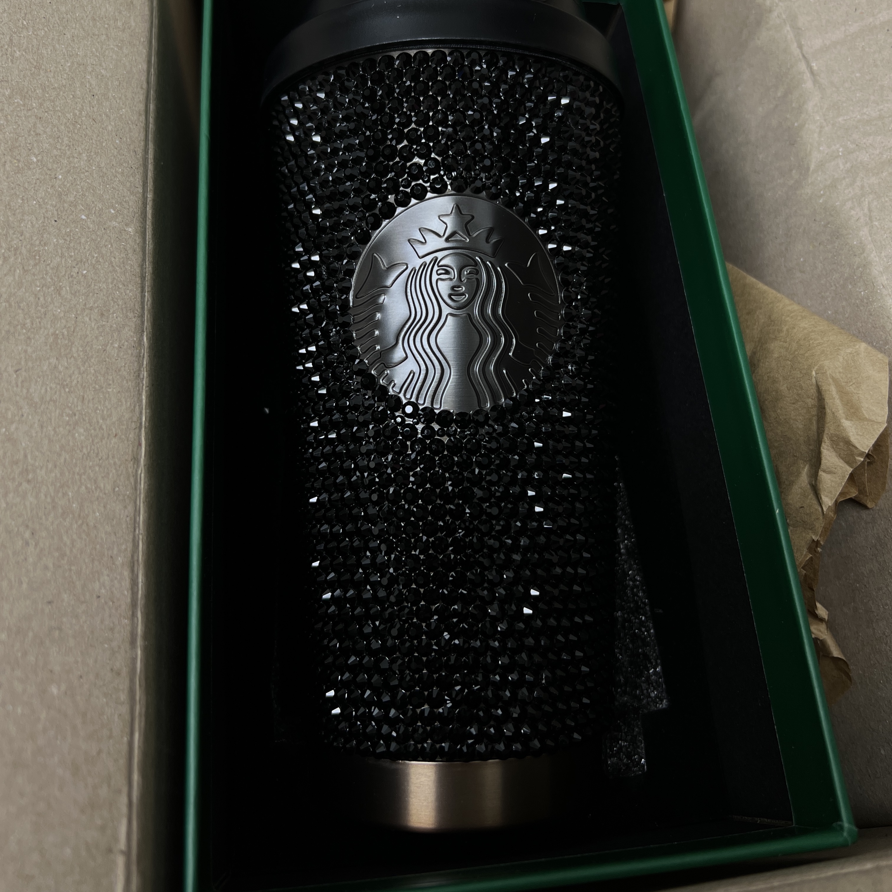 Starbucks SS 25th Anniversary Rhinestone Black Tumbler 473ml 착용 스타일 - 1