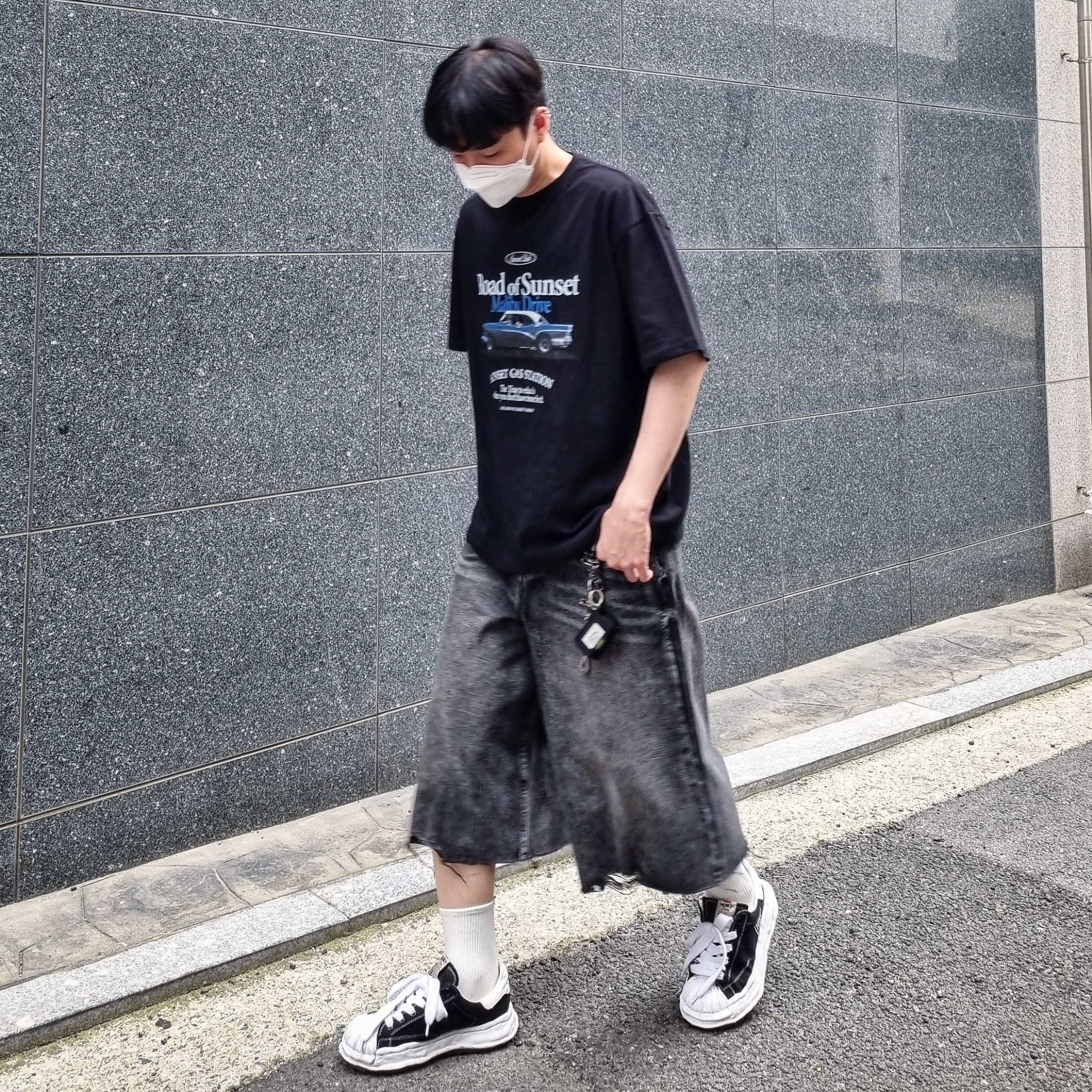 Maison Mihara Yasuhiro Blakey OG Sole Canvas Low-top Sneakers Black White 착용 스타일