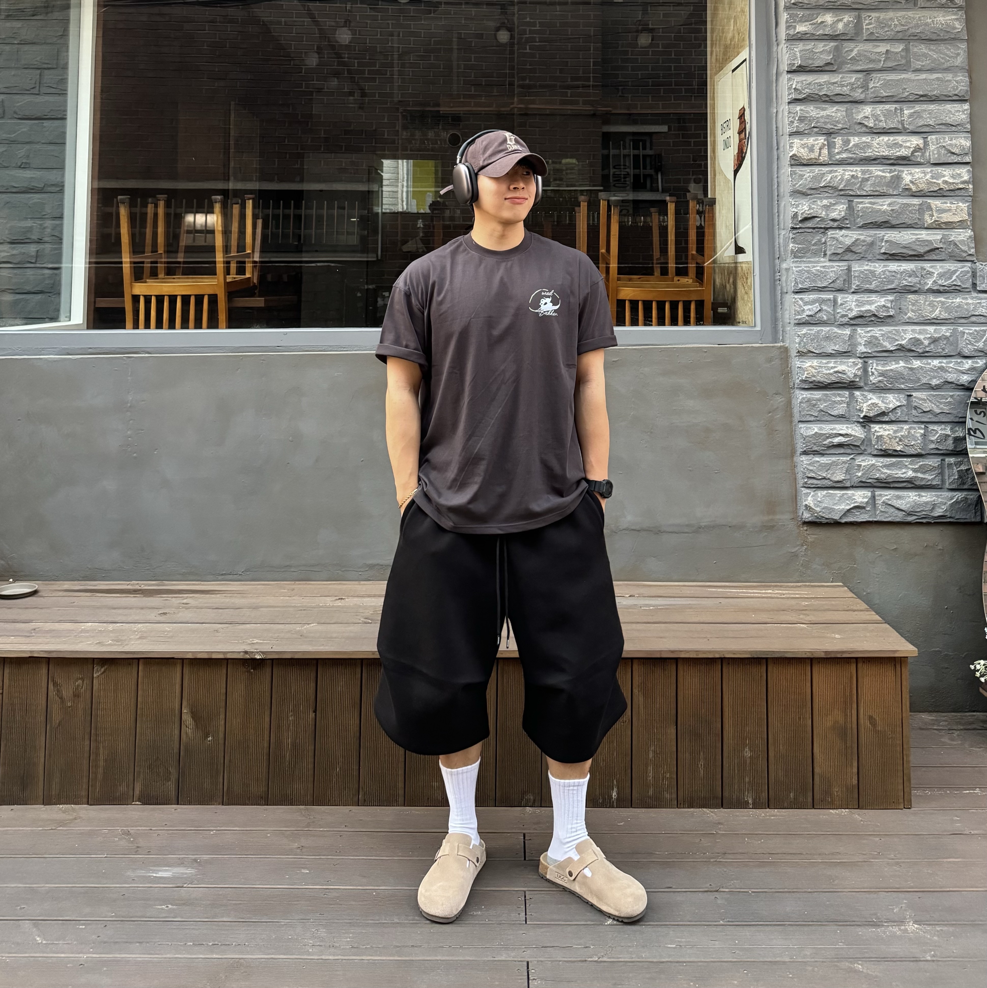 Nonnod Scuba Shorts Black, Apple AirPods Max Lightning Space Gray (Korean Ver.) 착용 스타일 - 1
