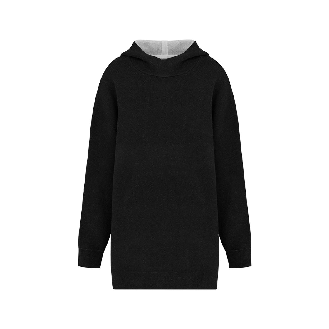 (W) Dior J'adior 8' Hooded Sweater Black Cashmere Rear Signature 상세 이미지 2