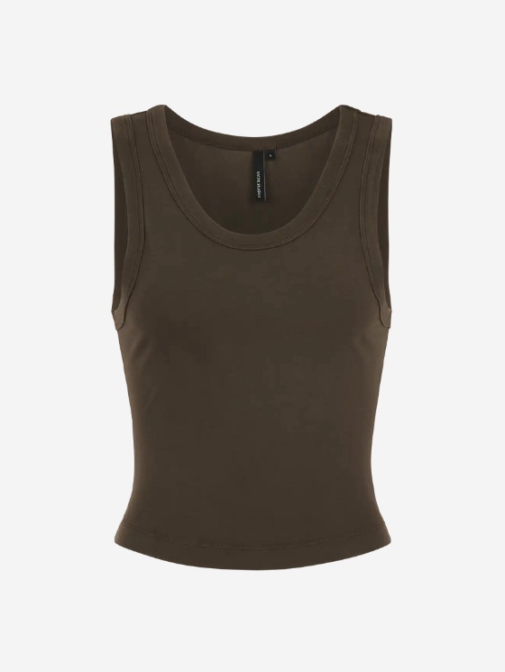 Entire Studios Women Cropped Tank Brunette - 24FW, Entire Studios Women Cropped Tank Washed Black - 24FW 착용 스타일 - 3