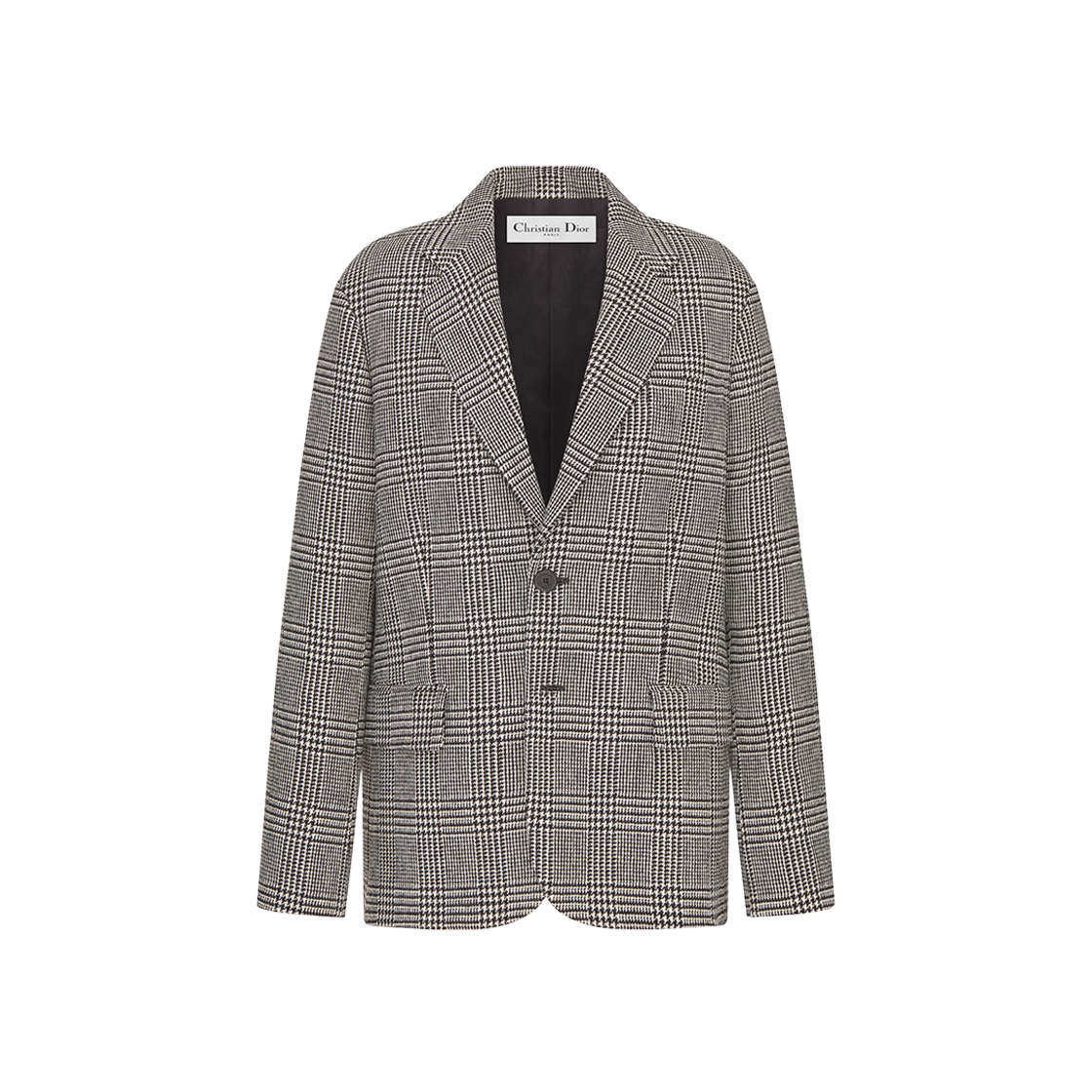 (W) Dior Blazer Gray Virgin Wool Prince Of Wales Motif 상세 이미지 1