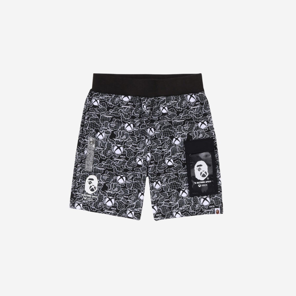 BAPE x Xbox Camo Sweat Shorts Black 상세 이미지 1