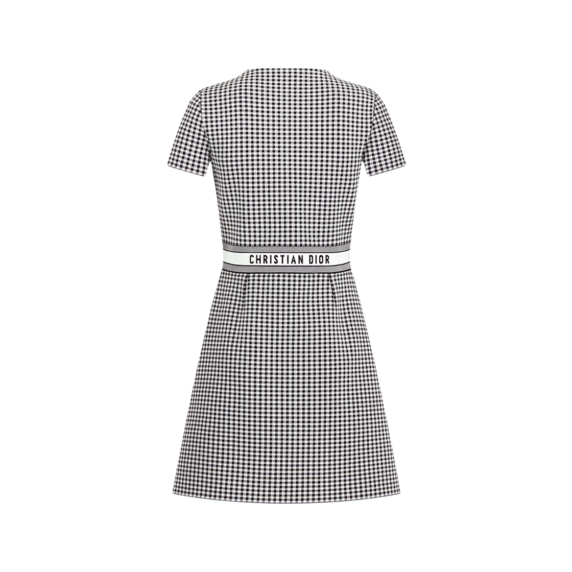 (W) Dior Short Flared Dress Gray Black Check'n'knit 상세 이미지 2