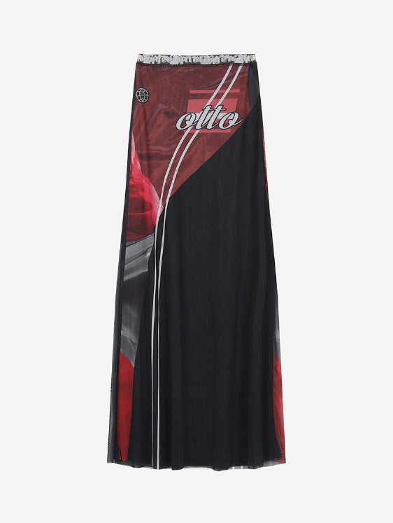 Ottolinger Women Mesh Maxi Skirt Soccer Print 착용 스타일 - 2