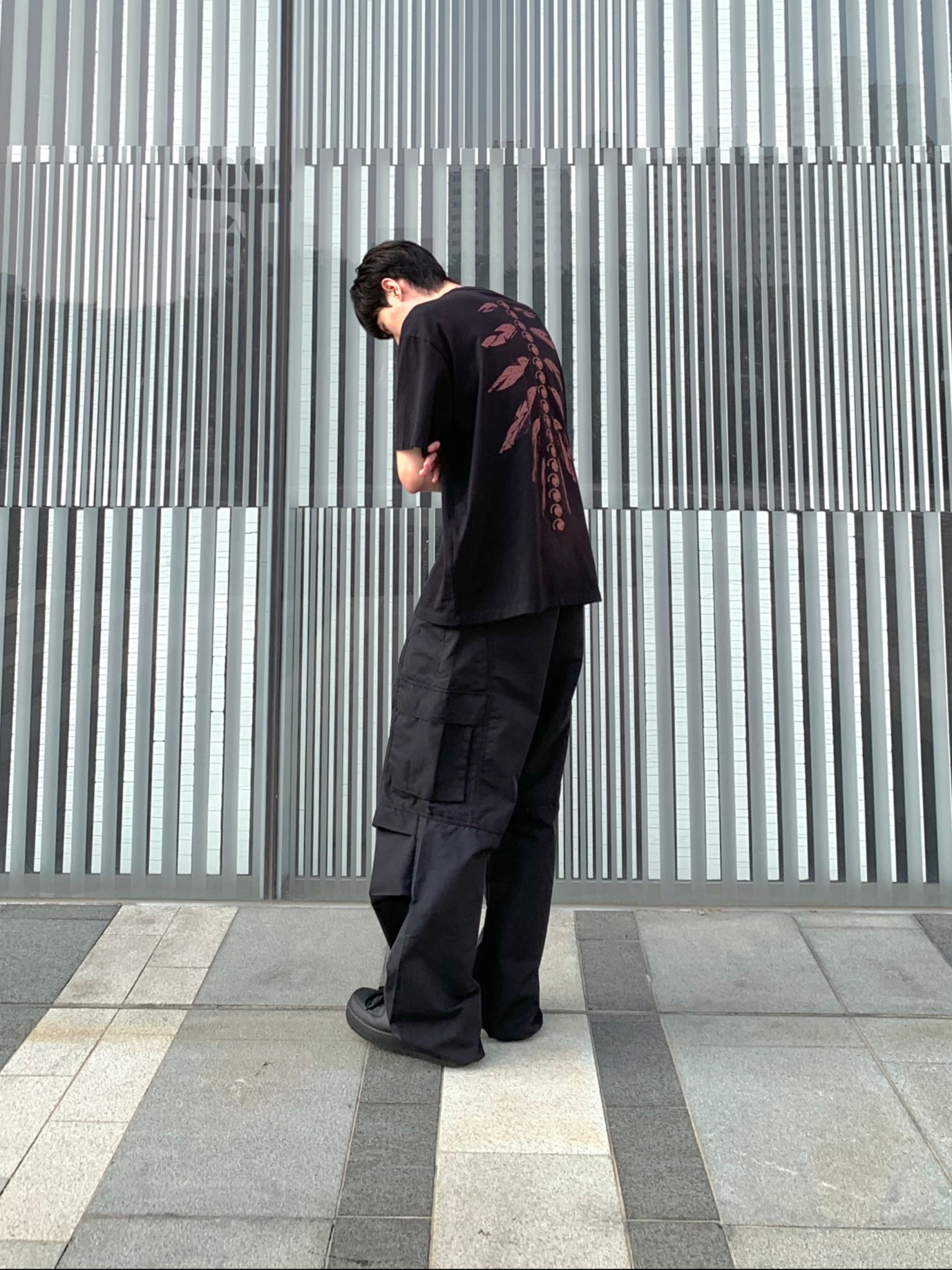 Nike x Supreme Air Force 1 Low Black 착용 스타일 - 2
