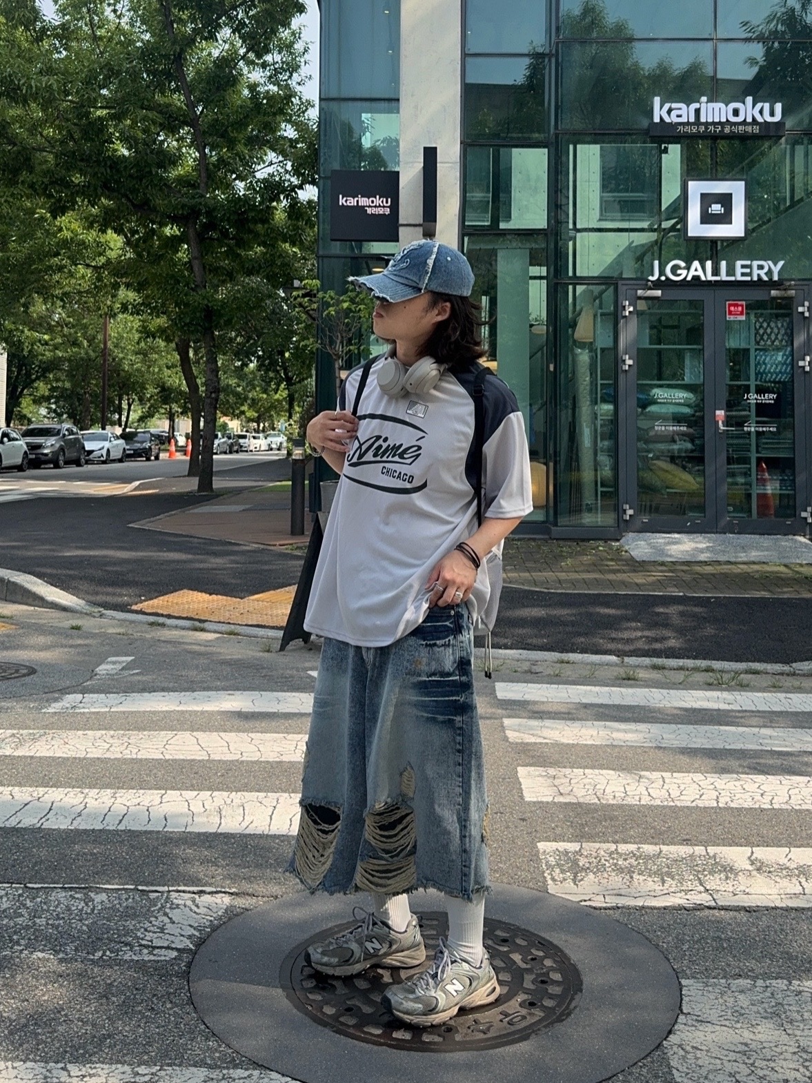 New Balance 530 Steel Grey 착용 스타일 - 1