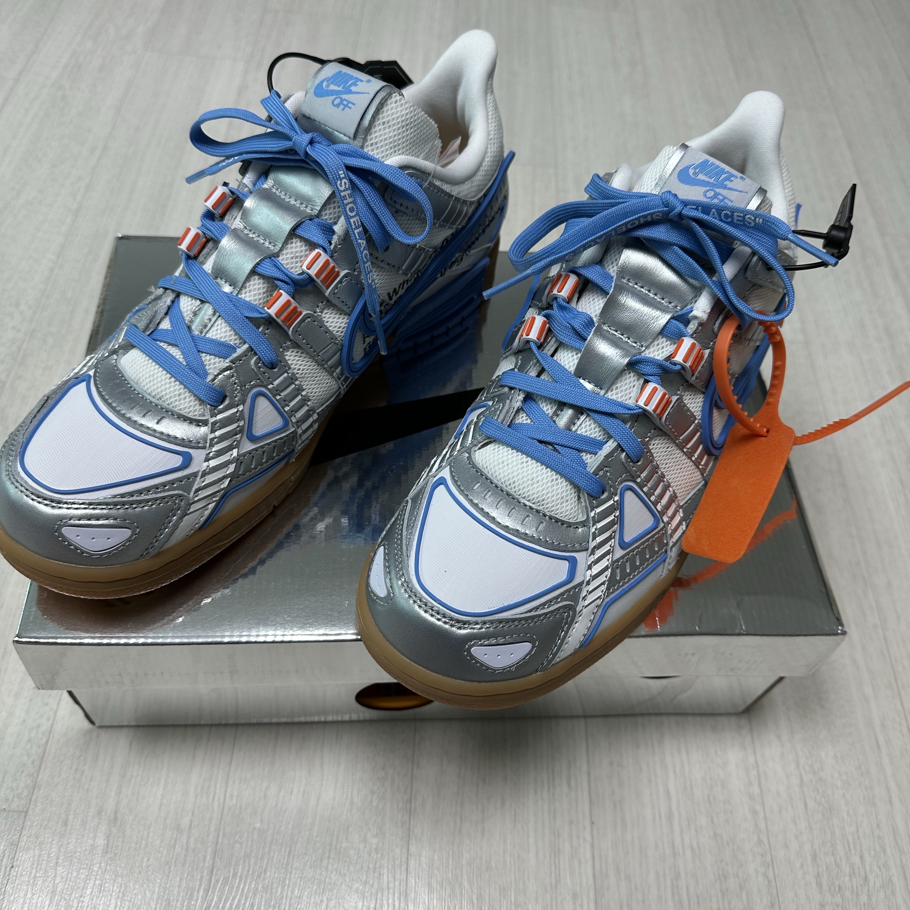 Nike x Off-White Air Rubber Dunk University Blue 착용 스타일 - 1