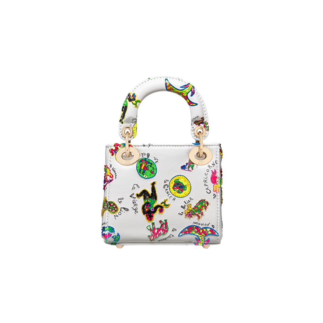 Dior Lady Micro Bag White Multicolor Dragon Zodiac Print Embroidery 상세 이미지 3