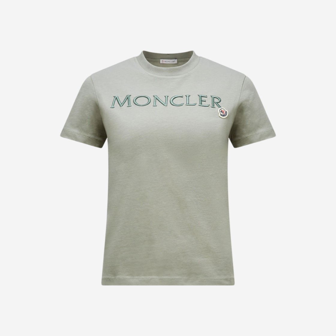 (W) Moncler Embroidered Logo T-Shirt Sage Green - 24SS 상세 이미지 1