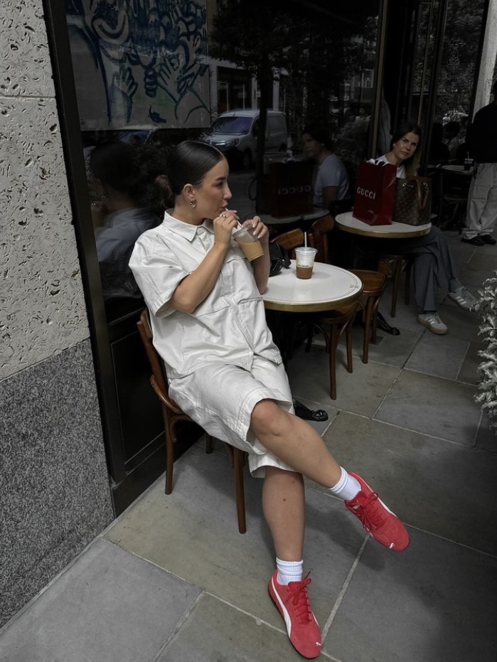 Entire Studios Cotton Duty Shirt Stormy - 24FW, Entire Studios Cellar Shorts Stormy - 24FW 착용 스타일 - 1