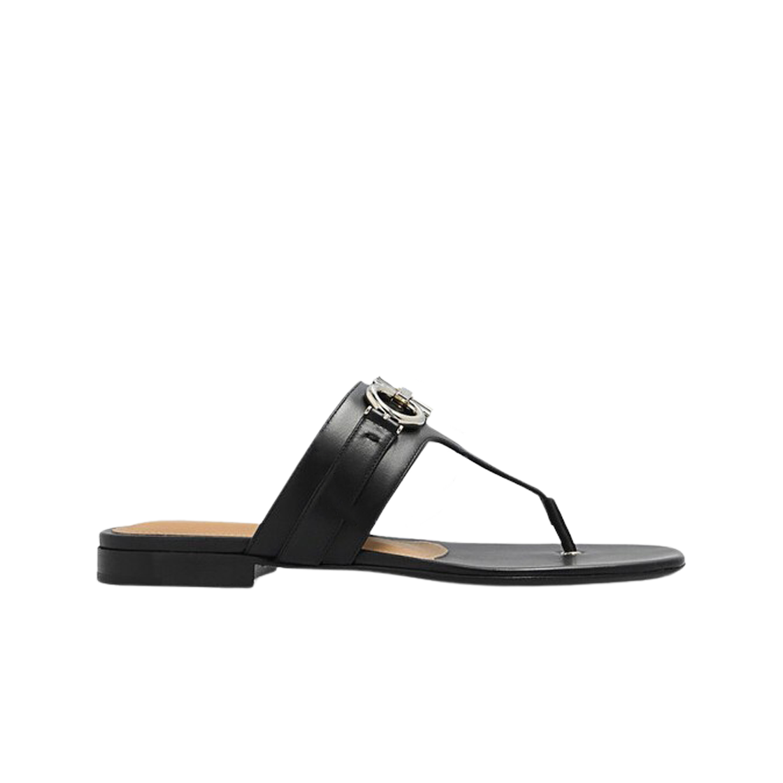 01D585-753927 (W) Ferragamo Riki Leather Sandal Black