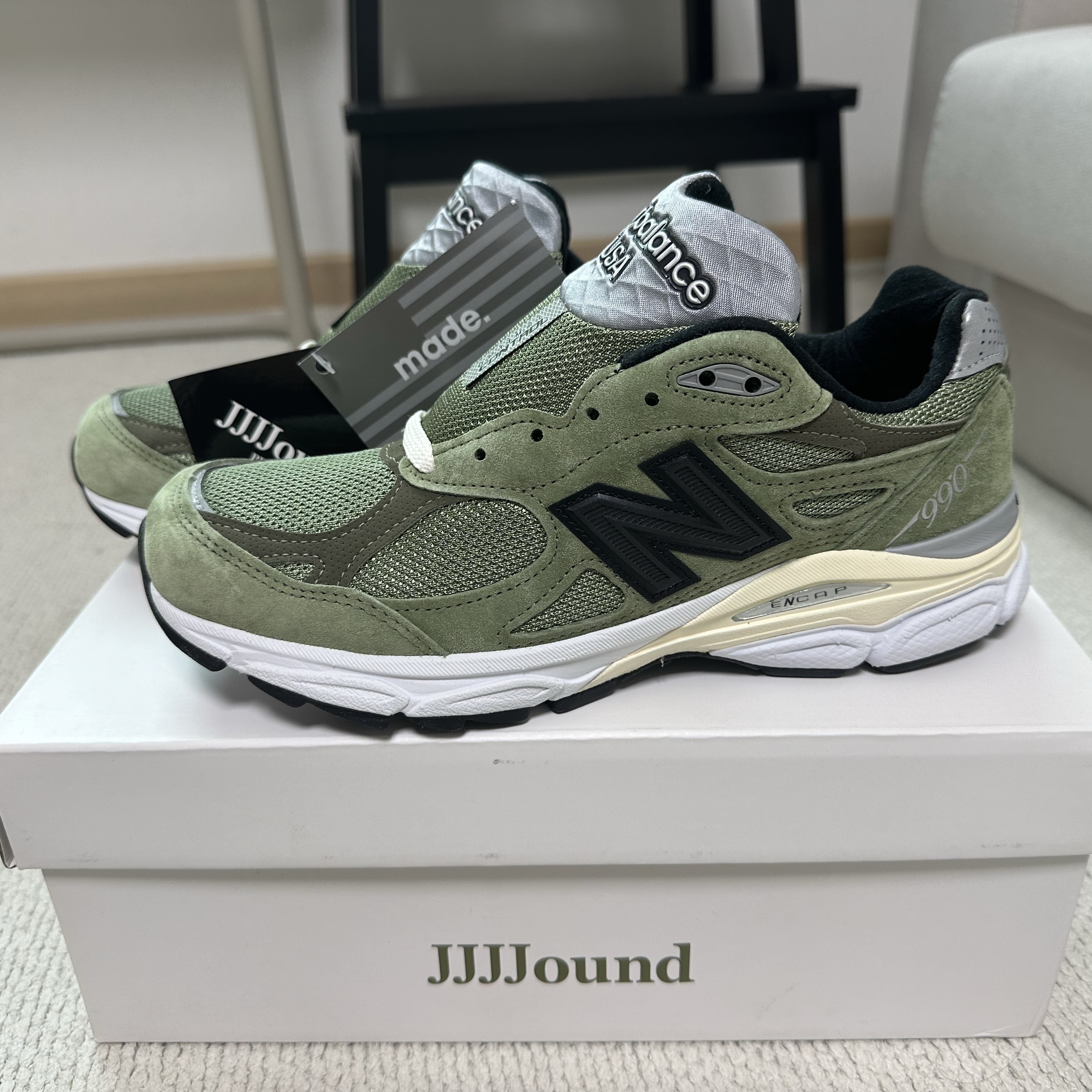 New Balance x JJJJound 990v3 Olive, New Balance x JJJJound 2002R Storm Blue 착용 스타일 - 2