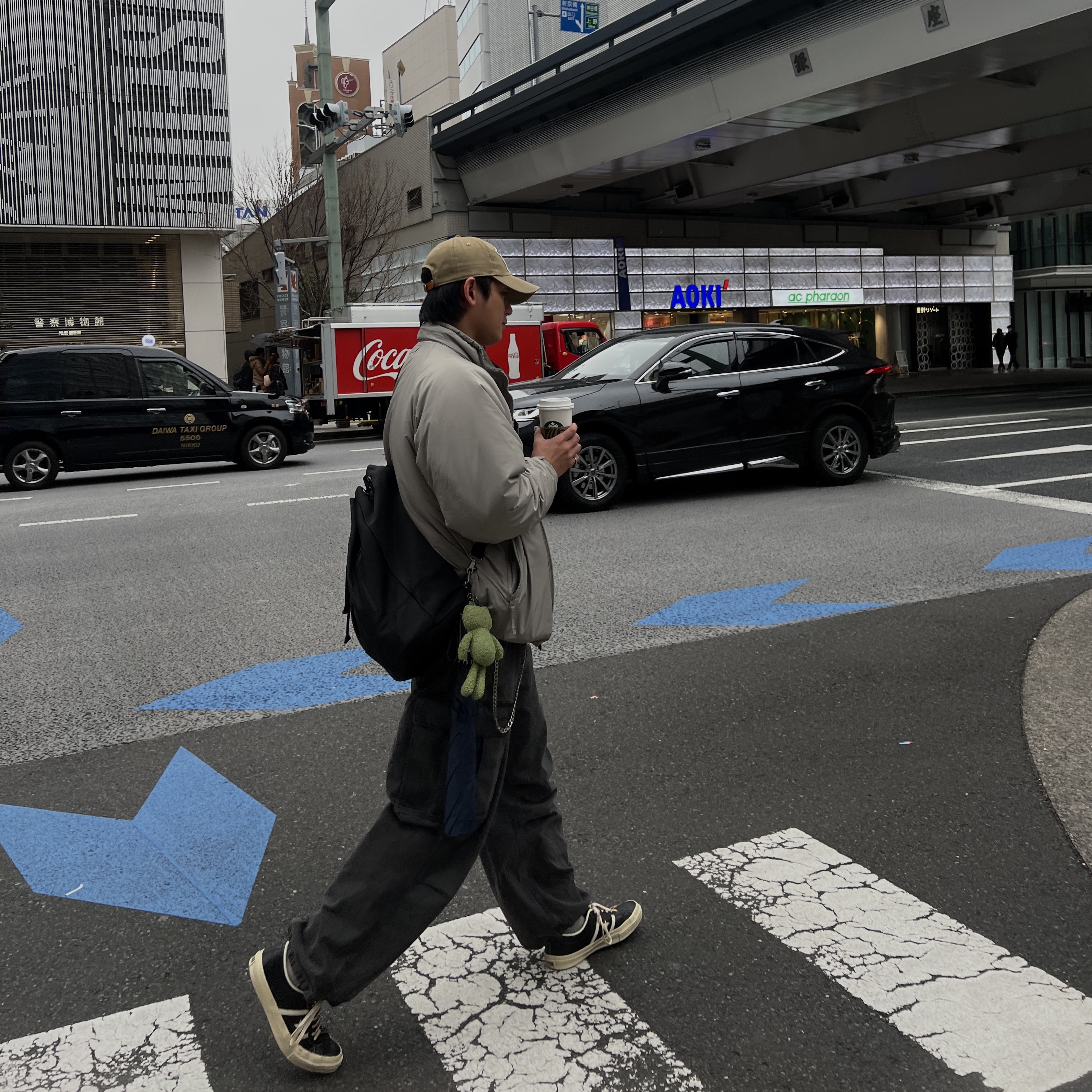 Converse x SOMA One Star Japan VTG Suede Timeline Black Grey, The Real McCoy's Logo Baseball Cap Khaki 착용 스타일