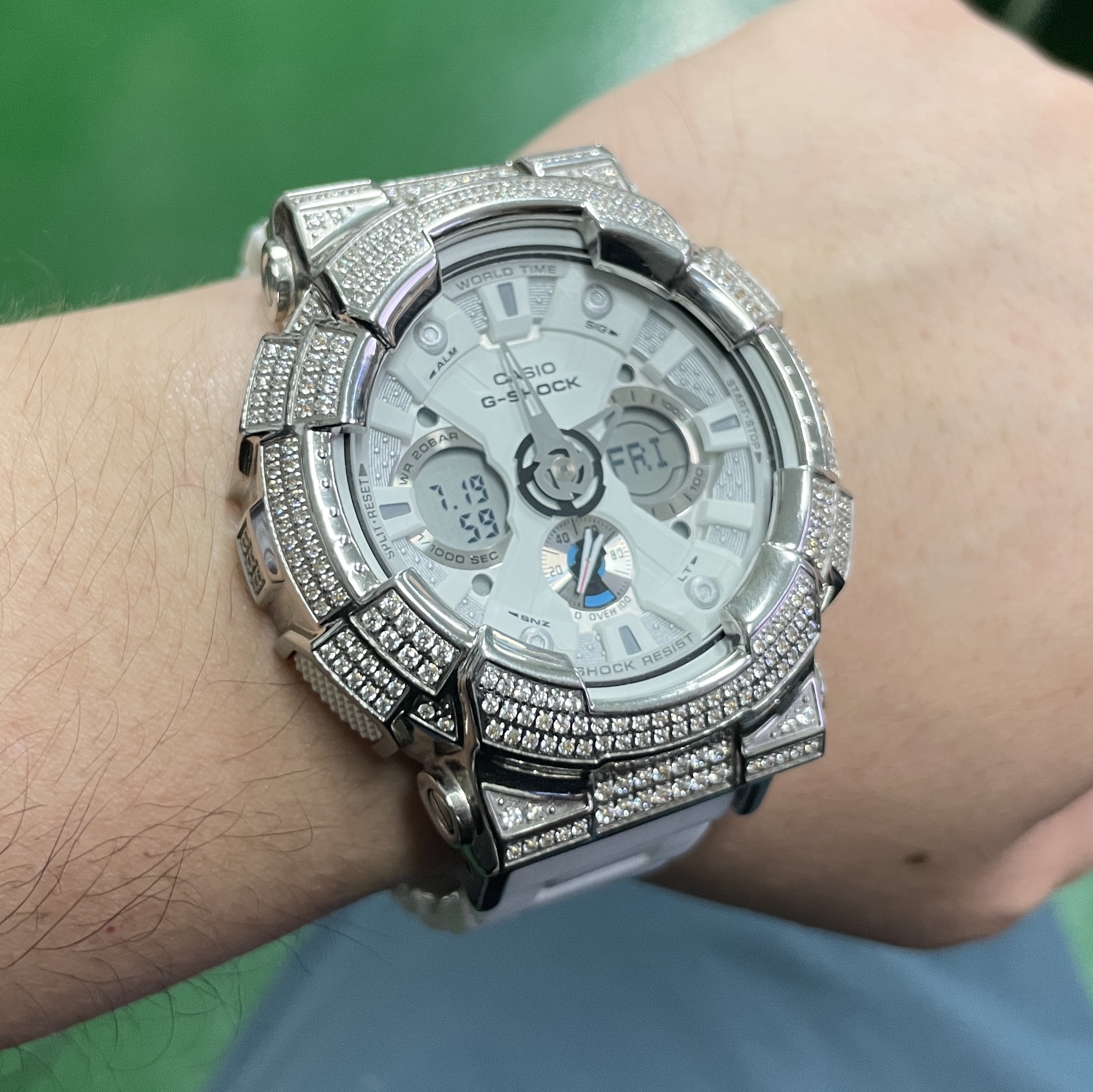 Casio G-Shock 40th Anniversary Clear Remix 110 Series GA-114RX-7A Clear 착용 스타일
