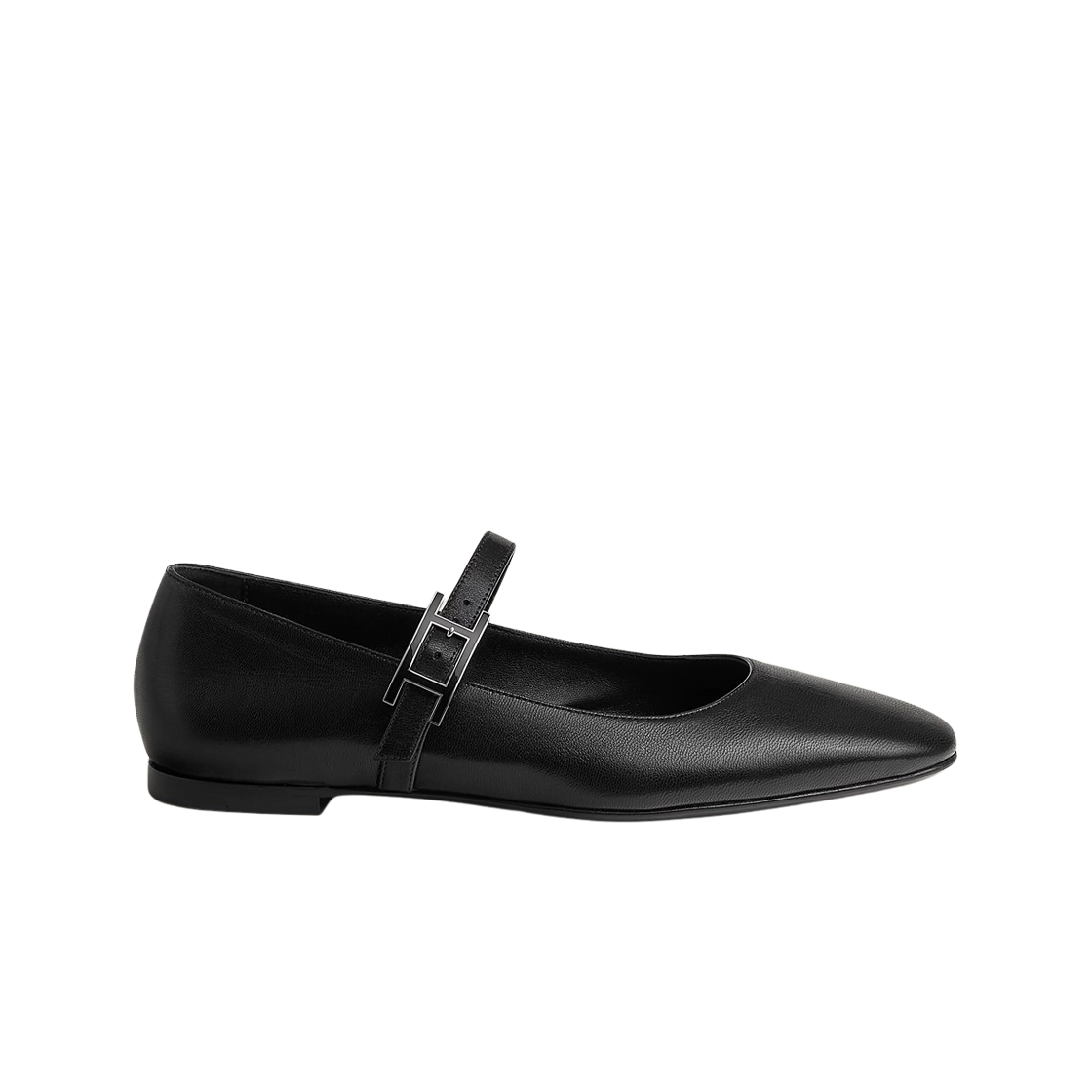 H242047Z02 (W) Hermes Jane Ballet Flat Goatskin & Noir