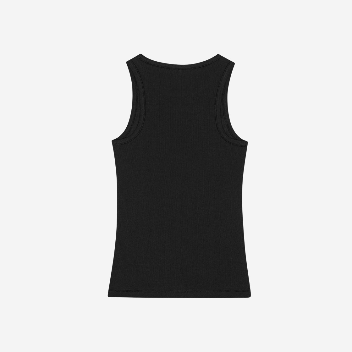 (W) Ganni Soft Cotton Rib Tank Top Black 상세 이미지 2